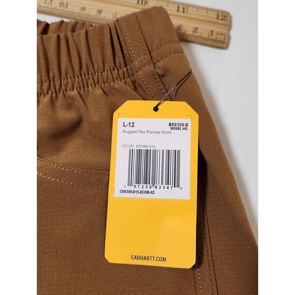 Carhartt Girl's Rugged Flex Ripstop Short youth large size 12 Brown - Picture 8 of 10